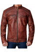 Mens Cafe Racer Brown Leathe Jacket - Motorcycle Outfit